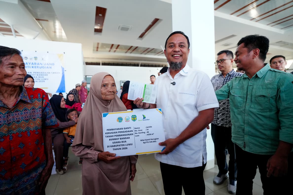 Pengembangan Bandara Bua Berlanjut, 50 Pemilik Lahan Terima Ganti Rugi Rp17,5 M
